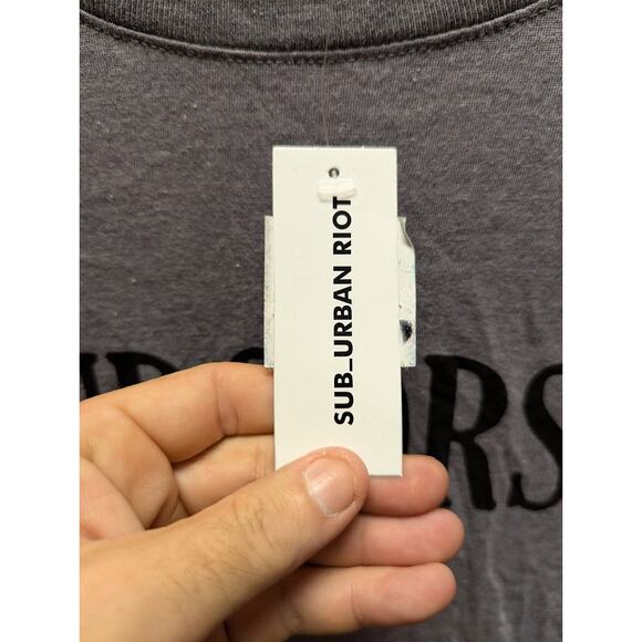 NWT Sub Urban Riot "Indoorsy" Graphic Tee Size Large in Gray Casual Summer - Picture 3 of 5
